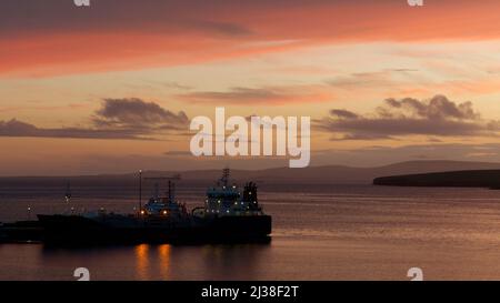 Scapa pier, Orkney mainland Stock Photo