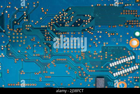 Electronic motherboard, isometric processor microchip Stock Photo