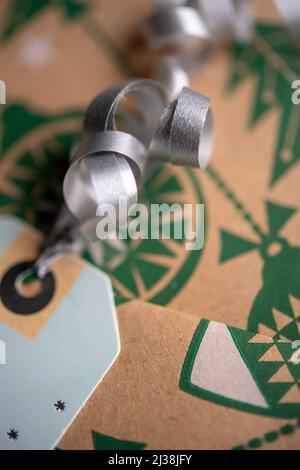 Detail of a wrapped present Stock Photo