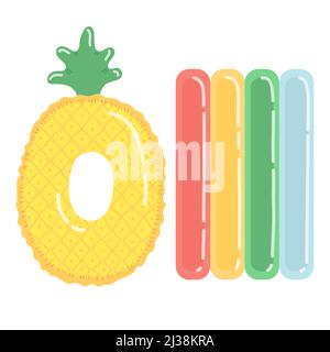 Summer rubber ring in flat design, vector Stock Vector