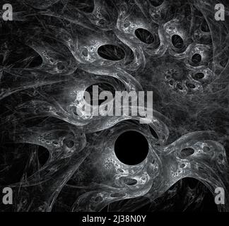Abstract circles and spirals, black and white Stock Photo