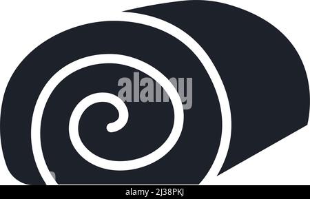 Swiss roll cake icon. Desserts and pastry isolated vector silhouettes Stock Vector