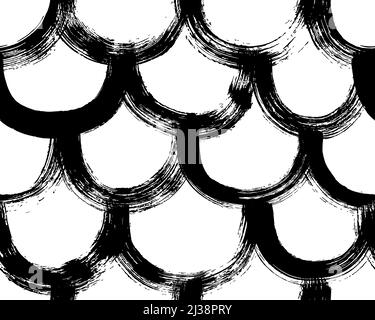 Hand drawn paint scapes vector seamless pattern. Stock Vector