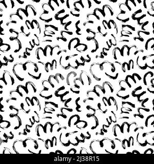 Seamless vector pattern with black curly lines. Stock Vector