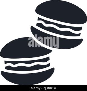 Macaroons icon. Candies sweets and pastry isolated vector silhouettes Stock Vector