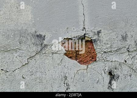Damaged white wall texture background Stock Photo