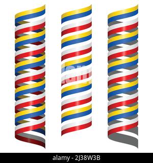Ukraine and Poland flag ribbons set Stock Vector