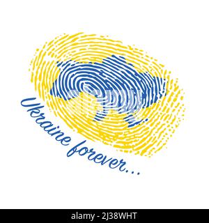 Fingerprint Ukrainian text wallpaper Stock Vector