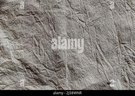 Crumpled white fabric surface texture background Stock Photo