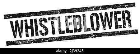 WHISTLEBLOWER text on black grungy rectangle stamp sign. Stock Photo