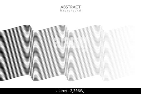 Abstract Template warped horizontal Striped Background. Vector curved twisted slanting, waved lines pattern. Brand new style for your business design. Stock Vector