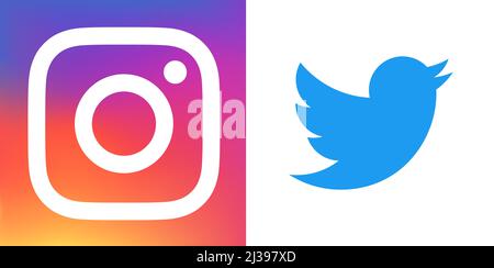 Twitter social media app icon Stock Vector