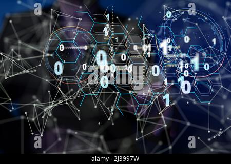 An illustration of Big data and cybersecurity Stock Photo
