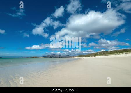 The remote sandy beach of Traigh Mheilein near Hushinish on the Isle of Harris in the Outer Hebrides, Scotland, UK Stock Photo