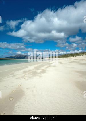 The remote sandy beach of Traigh Mheilein near Hushinish on the Isle of Harris in the Outer Hebrides, Scotland, UK Stock Photo