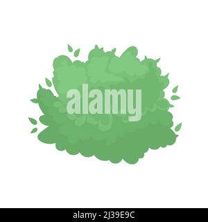Vector garden bush isolated shrub hedge. Green bush cartoon grass shrubbery plant Stock Vector
