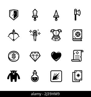 Fantasy game icons with White Background Stock Photo