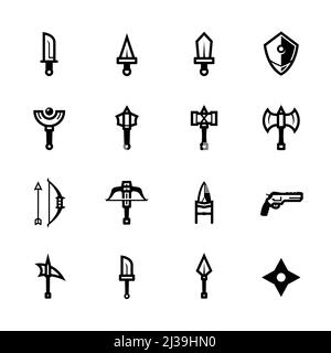Weapon icons with White Background Stock Photo