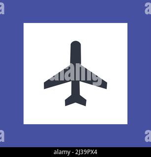 Silhouette of a plane. Concept of airport and travelling.  Stock Vector