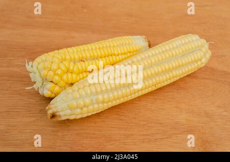 Maize On Board Surface Stock Photo