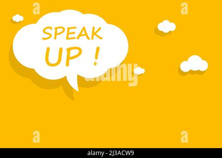 Speak up speech bubble banner vector with copy space for business, marketing, flyers, banners, presentations, and posters. illustration Stock Vector