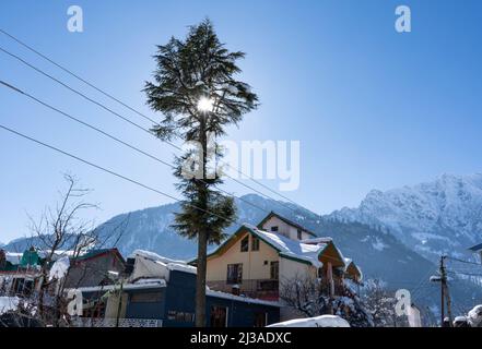 Nehru Kund is a cold water natural spring made up of the Bhrigu Lake water, which is quite famous in Manali. 18-02-2022 himachal, india Stock Photo