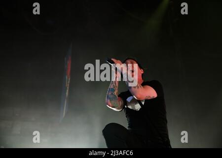 Toronto, CANADA, 06/04/2022, Vocalist Benjamin Kowalewicz of Canadian Rock Band Billy Talent performs at Scotiabank Arena in Toronto, CANADA on the Crisis of Faith tour Stock Photo