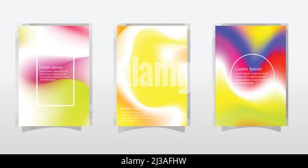 Set of realistic holographic Foil backgrounds in different colors for design. Hologram to create trendy modern design. Backgrounds for design cards, f Stock Vector