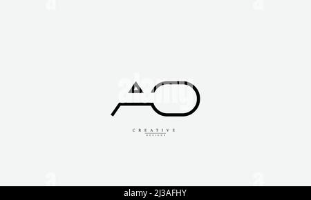 Alphabet letters Initials Monogram logo AO OA A O Stock Vector