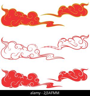 Clouds vector design in Japanese traditional style Stock Vector