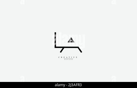 Alphabet letters Initials Monogram logo AL LA A L Stock Vector