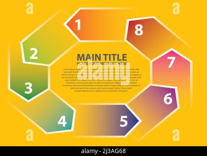 Layout design for progress circle with different colors and numbers. Vector illustration. Stock Vector