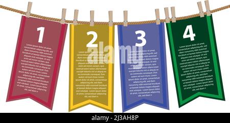 Layout design of hanging banners with own area for text. Vector illustration. Stock Vector