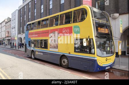 Dublin March 2022: Dublin Bus is a subsidiary of CIÉ and provides bus services within Dublin, as well as to and from the surrounding areas. Stock Photo