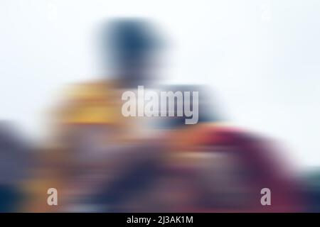 This image contains Indian or asian people celebrating a marriage ceremony. Blurred or defocused image. Stock Photo