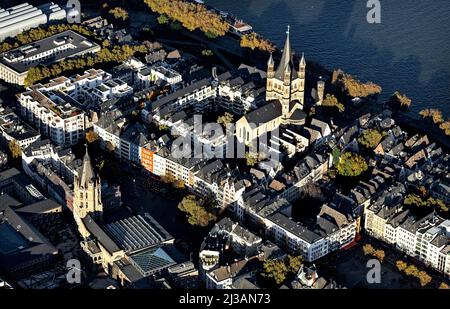 Catholic Church Gross St. Martin, Old Town Hall, Alter Markt, Old Town, Cologne, Rhineland, North Rhine-Westphalia, Germany Stock Photo