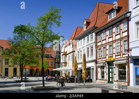 Old buildings, Pferdemarkt, Old Town, Hamelin, Lower Saxony, Germany Stock Photo