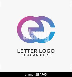 Letter EC logo design Stock Vector