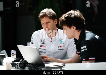 Melbourne, Australia, 07/04/2022, VOWLES James, Strategy Director, Mercedes AMG F1 Team, portrait during the Formula 1 Heineken Australian Grand Prix 2022, 3rd round of the 2022 FIA Formula One World Championship, on the Albert Park Circuit, from April 8 to 10, 2022 in Melbourne, Australia - Photo Antonin Vincent / DPPI Stock Photo