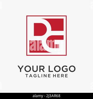 Letter DG square logo design Stock Vector