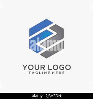 F letter hexagon logo design Stock Vector