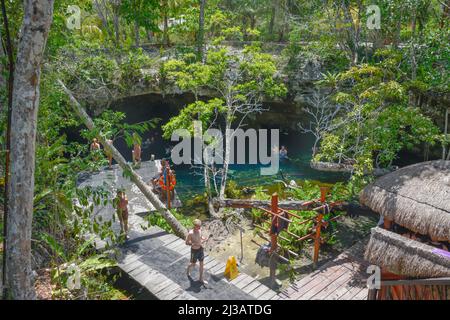 Grand Cenote, Tulum, Quintana Roo, Mexico Stock Photo