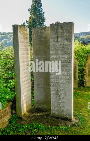 Memorial stones, Holocaust, Old Jewish Cemetery, Winterberg, Vlotho, Herford district, North Rhine-Westphalia, Germany Stock Photo