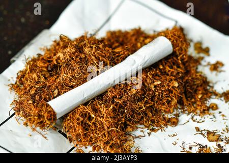 Roll-your-own tobacco cigarettes Stock Photo