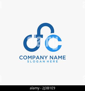 Letter FC cloud logo design Stock Vector