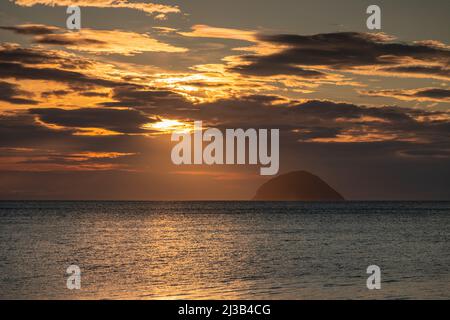 Ailsa Craig off the South Ayrshire coast, Scotland Stock Photo
