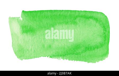 Green hand drawn watercolor blot for logo or text Stock Photo