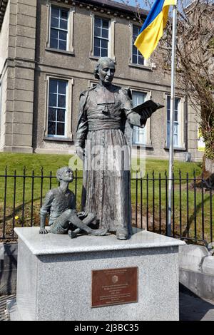 st john baptist de la salle statue in castlebar county mayo republic of ireland Stock Photo