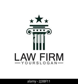 Law Firm Pillar Logo Template-Vector Stock Vector