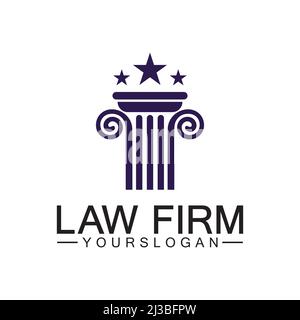 Law Firm Pillar Logo Template-Vector Stock Vector